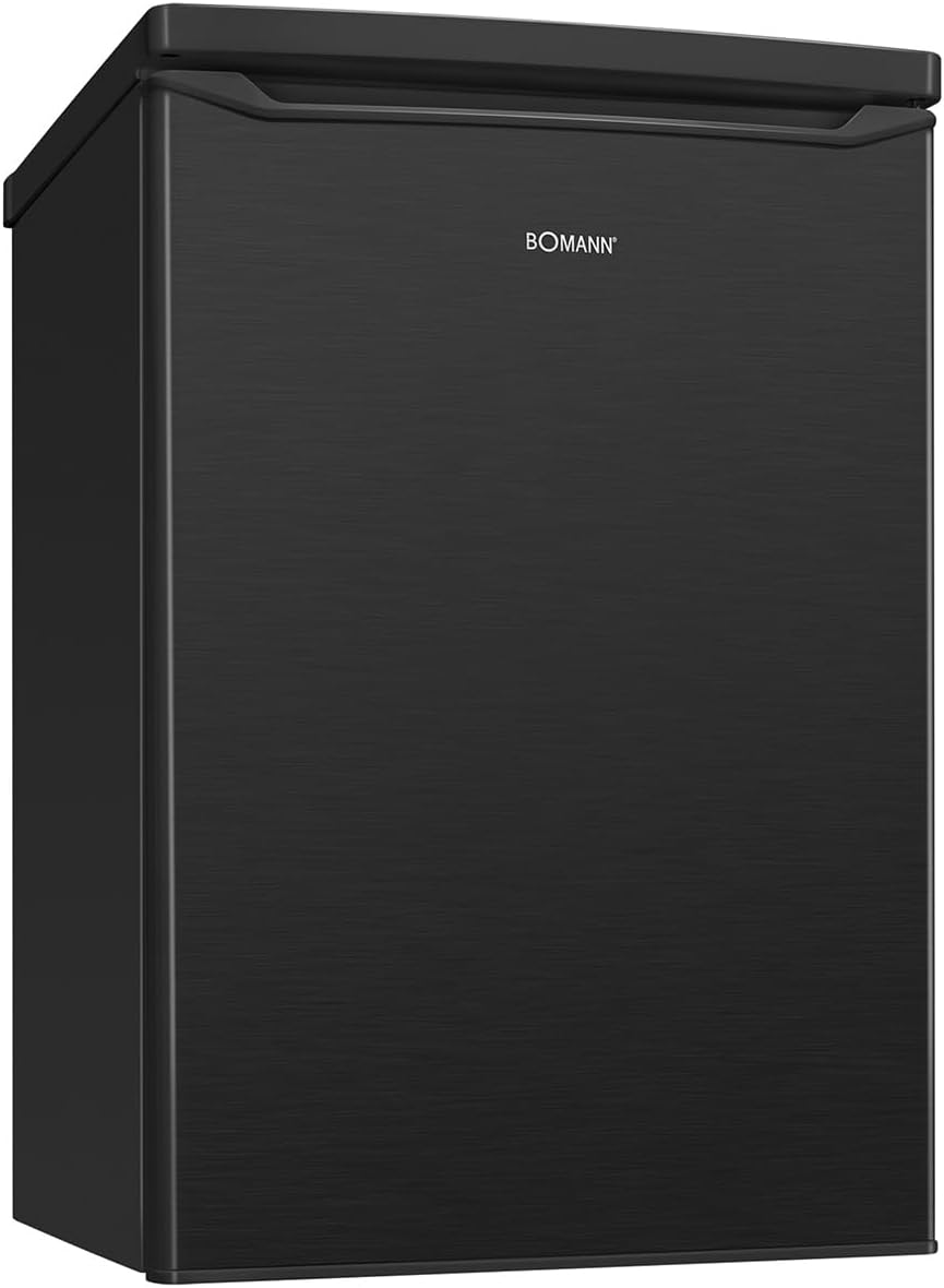 Frigorífico con congelador Bomann® | 109 litros | eficiente energéticamente, silencioso y compacto | 2 estantes, compartimento para frutas y verduras | Congelador de 4 estrellas | Sentido de apertura de puerta reversible | KS 7251 negro