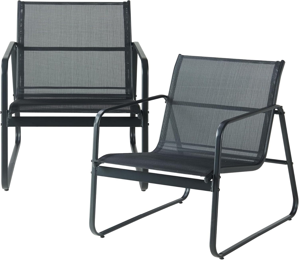 casa.pro Set de muebles de jardín Anzi 4 piezas. Conjunto de asientos para exteriores negro, juego de muebles de balcón compuesto por 1 mesa, 1 banco, 2 sillas, conjunto de muebles de salón para terraza, resistente a la intemperie
