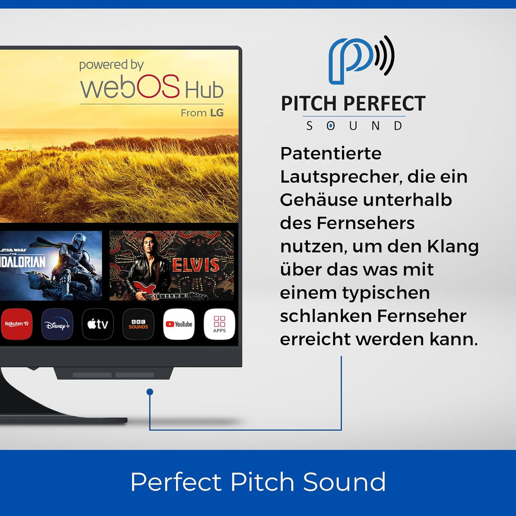 Cello C1924WS Smart TV de 19 pulgadas, 12 V, para autocaravanas y caravanas, televisor de camping con WebOS, Netflix, Bluetooth, triple sintonizador DVB-T2 HD/DVB-S2