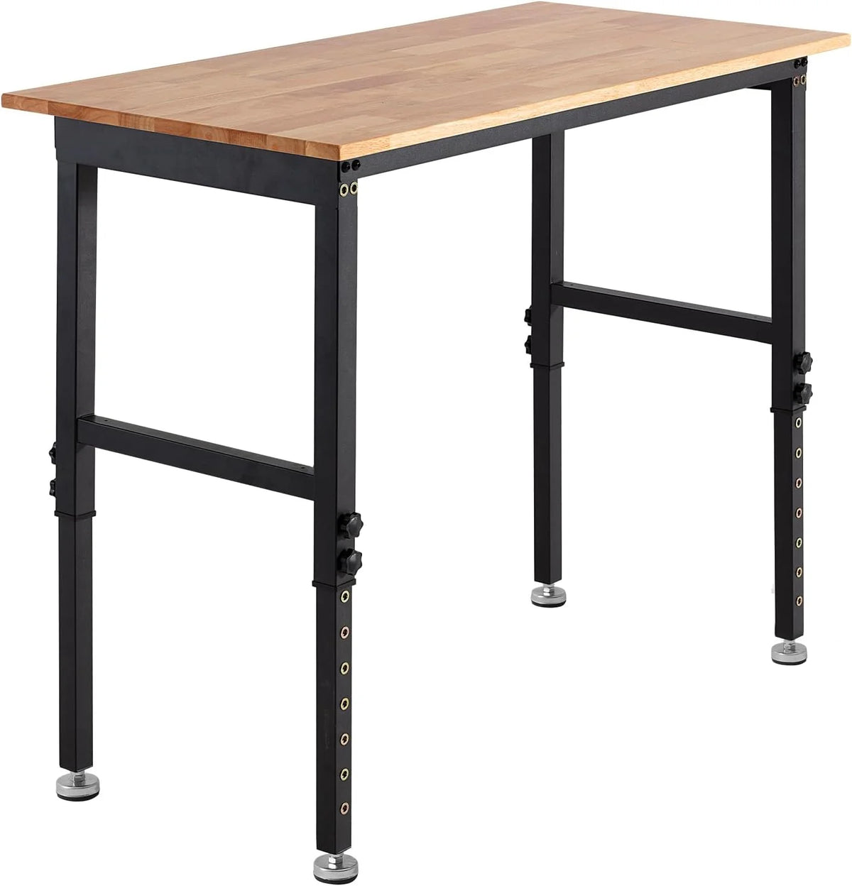 VEVOR Regulowany stół warsztatowy, nośność 680 kg, stół warsztatowy z drewna dębowego 122 x 61 cm, z regulacją wysokości 66-102 cm, drewniany stół roboczy