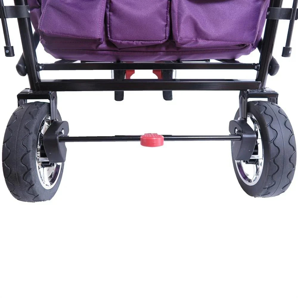 Carrito plegable FUXTEC FX-CT700, carro plegable gris para el transporte de niños, ciudad, campo, playa o montaña - con capota anti-UV, asa de empuje, freno de mano delantero y trasero, el original