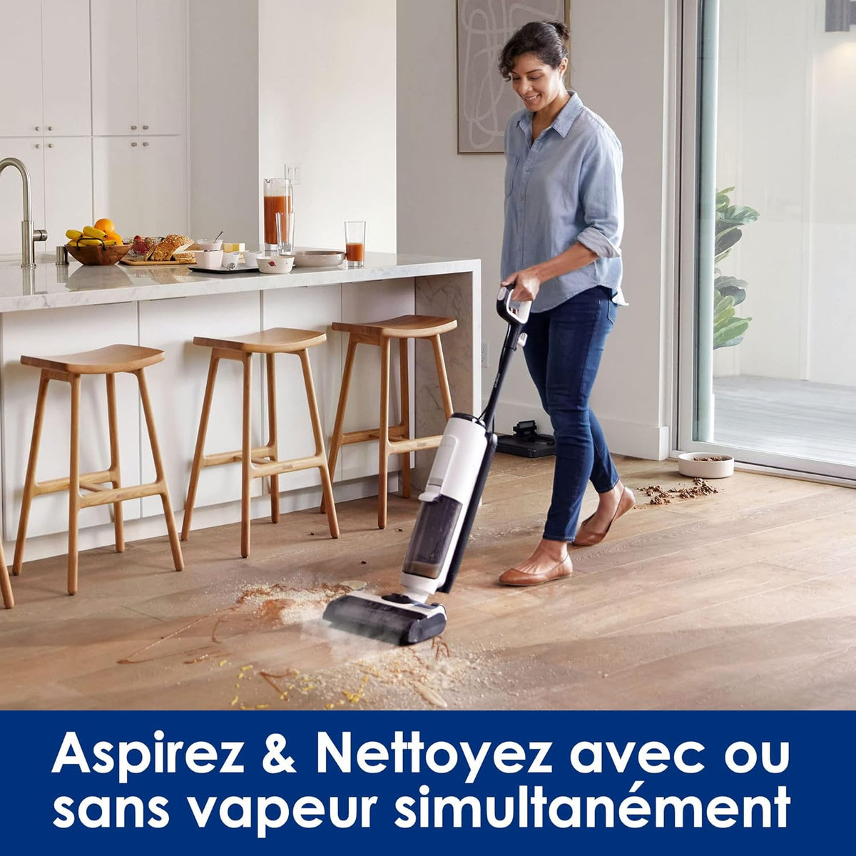 Tineco Floor One S5 Steam Limpiador a vapor caliente para suelos duros con pantalla digital, perfecto para suciedad difícil, limpieza sin productos químicos con cable