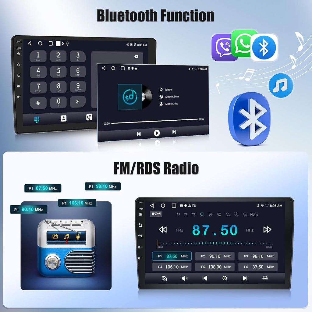 Autorradio OiLiehu 2G+64G Android 13 para Renault Trafic 2, Opel Vivaro A, Nissan Primastar 2006-2014 con CarPlay y Android Auto inalámbricos, pantalla táctil de 10,1", GPS, WiFi, Bluetooth, FM/RDS, ecualizador, mandos al volante y cámara.