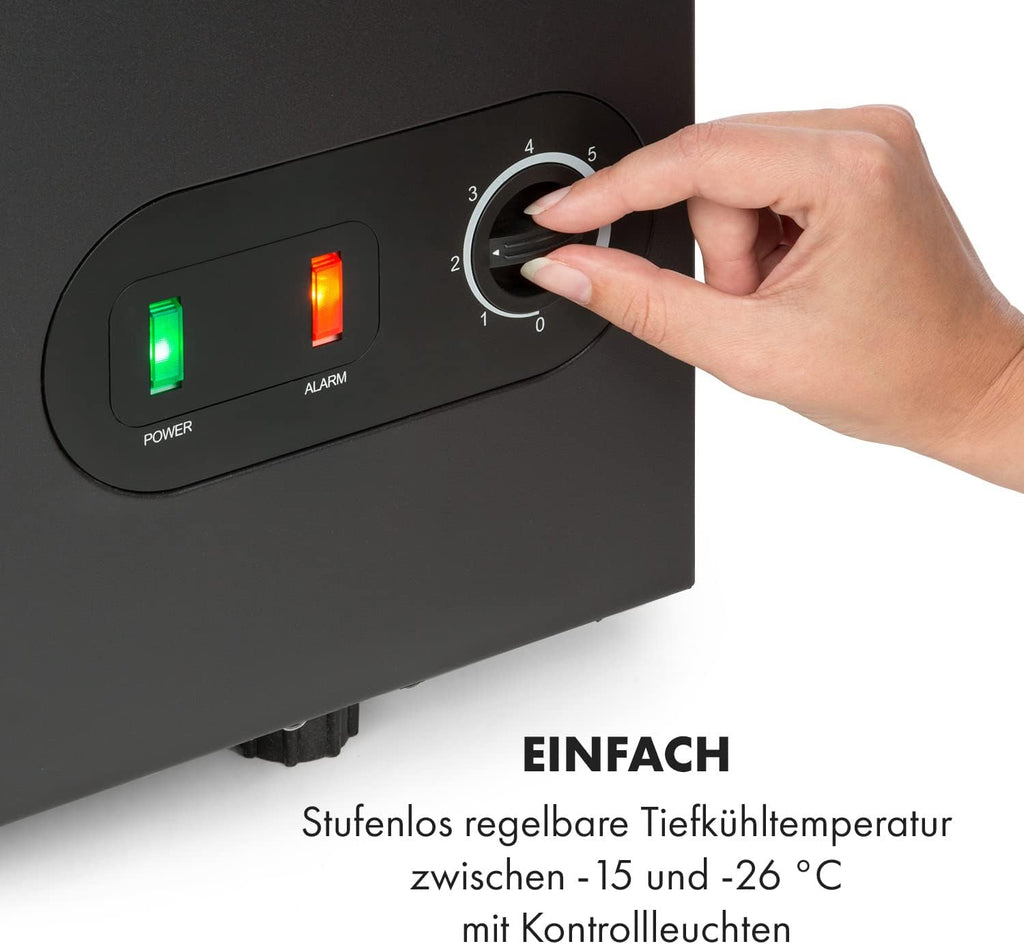 Congelador horizontal Klarstein pequeño y estrecho, arcón congelador pequeño de libre instalación, congelador de 78 litros, arcón frigorífico pequeño con cesta extraíble, congeladores energéticamente eficientes, congeladores compactos