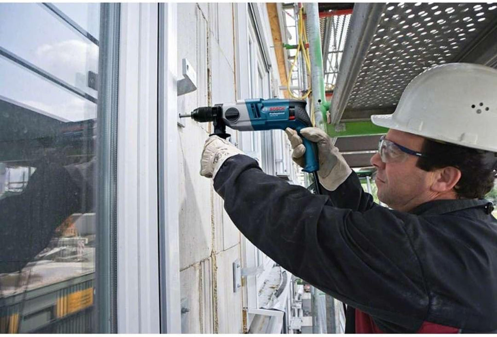 Bosch Professional: wiertarka udarowa GSB 18-2 RE (ogranicznik głębokości 210 mm, rękojeść dodatkowa, zębaty uchwyt wiertarski 13 mm, walizka)