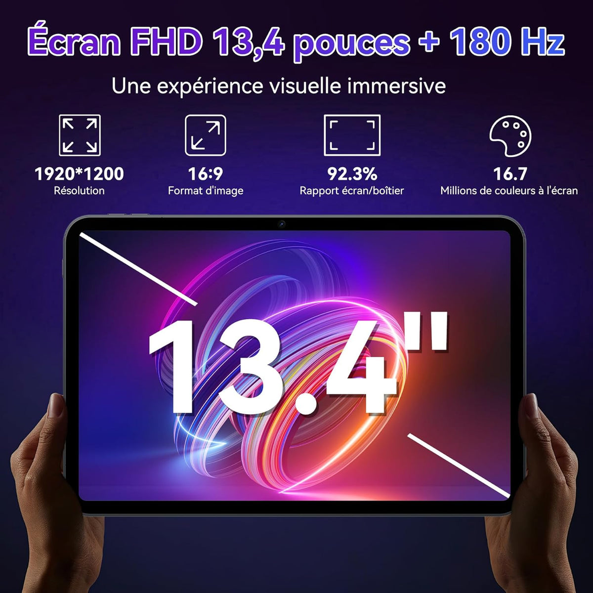 Tableta T60 Pro de 13,4 pulgadas con teclado y lápiz óptico, Android 15, 24 GB RAM + 256 GB ROM (2 TB TF), FHD+ 120Hz, Widevine L1, 10000mAh, Octa-Core con IA Gemini, GPS/Face ID, 4 años de garantía, Gris