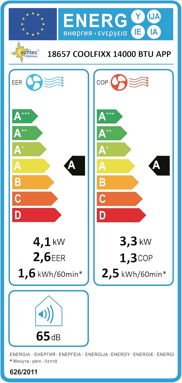 SUNTEC Aire acondicionado portátil Impuls 2.6 Eco R290 – Aire acondicionado móvil y silencioso con tubo de escape – Enfriador y deshumidificador para habitaciones de hasta 34 m² – Refrigeración móvil para hogar y oficina – 9.000 BTU | 2600 vatios