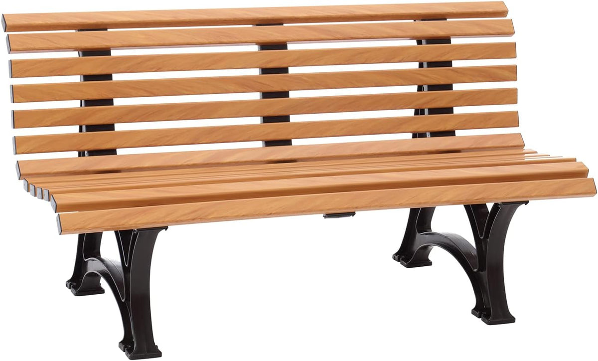 Banco de jardín Blome Helgoland - banco de jardín de 3 plazas para jardín, balcón, terraza, banco de parque con aspecto de madera, fabricado en Alemania