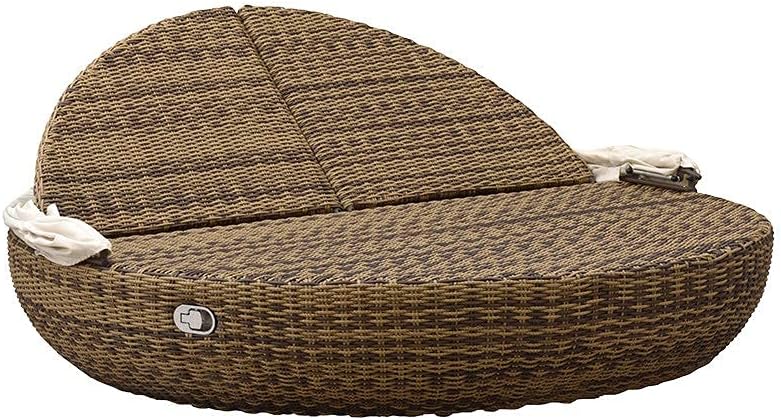 Isla de descanso Strandkorbwerk Pacific Cubu Cream Grey - Mecanismo giratorio de 360° - Salón de jardín - Muebles de jardín - Tumbona - Isla solar