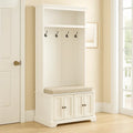 Mueble recibidor con perchero 96 x 45 x 178 cm MDF blanco