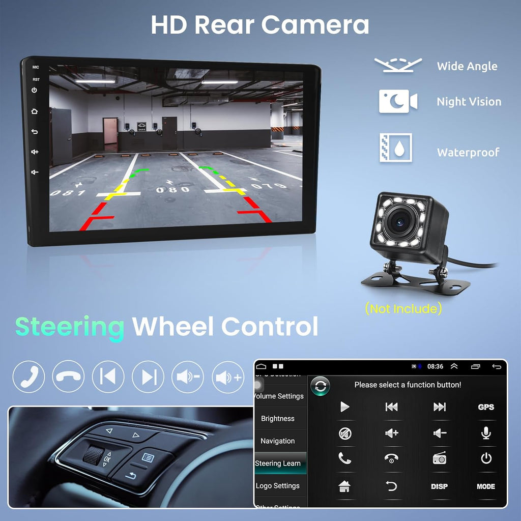 Autoradio GPS Android Podofo para Peugeot 208/2008 2012-2018, Navegador para coche con pantalla táctil de 10", WiFi, Bluetooth, FM, RDS, Mirror Link, USB, Radio de coche, Reproductor estéreo de vídeo