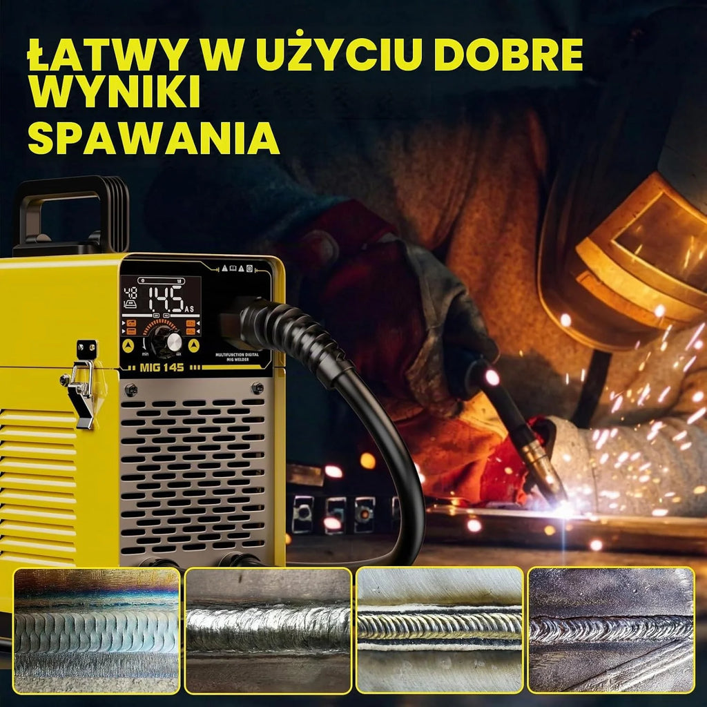 HAXIAOER 145A spawarka spawalnicza bez gazu 3 w 1 Flux MIG/MMA/Lift WIG