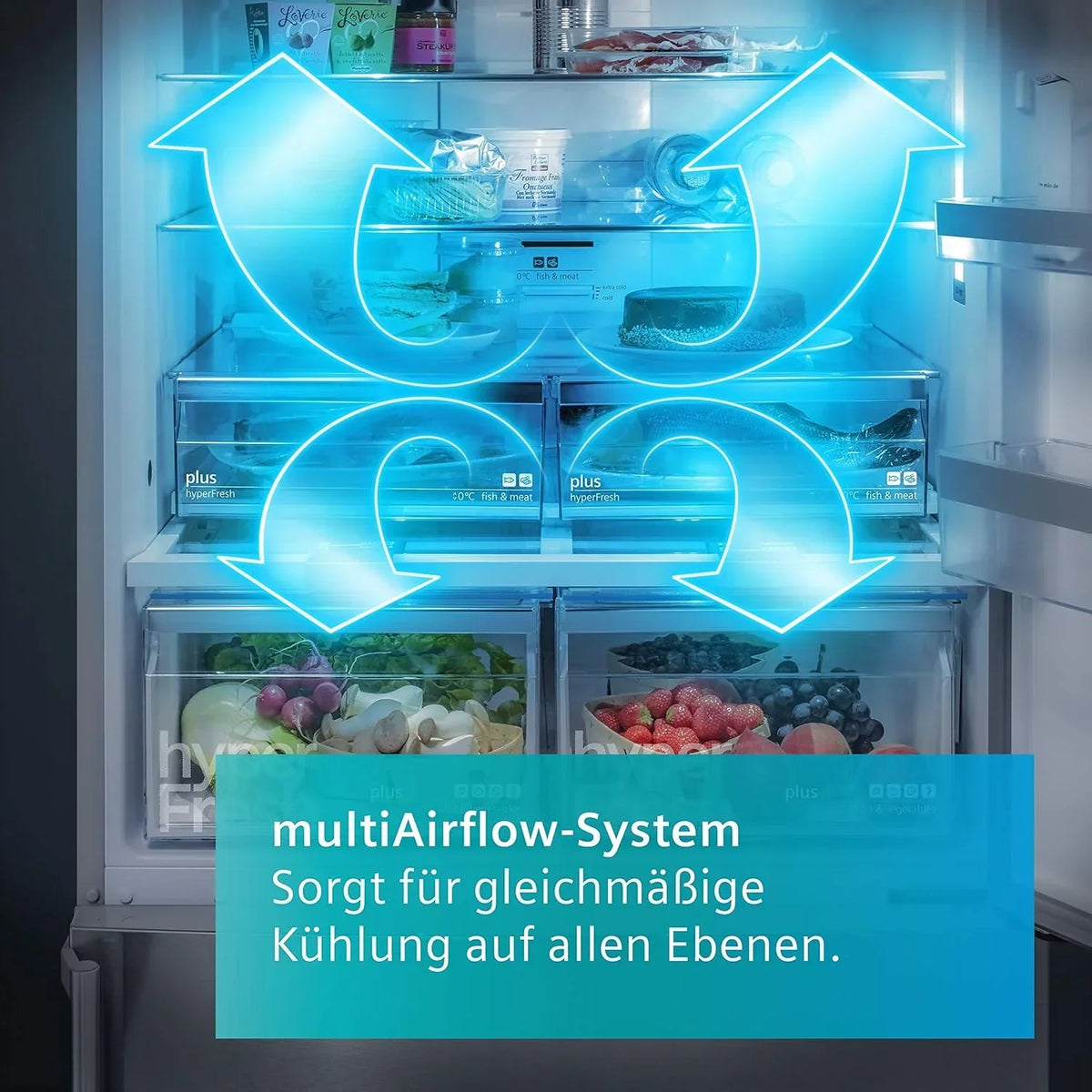 Congelador Siemens GS54NAWCV iQ500, 176 x 70 cm, 327 L, noFrost nunca más volver a descongelar, bigBox espacio para alimentos congelados grandes, varioZone estantes y cajones de cristal flexibles, Blanco