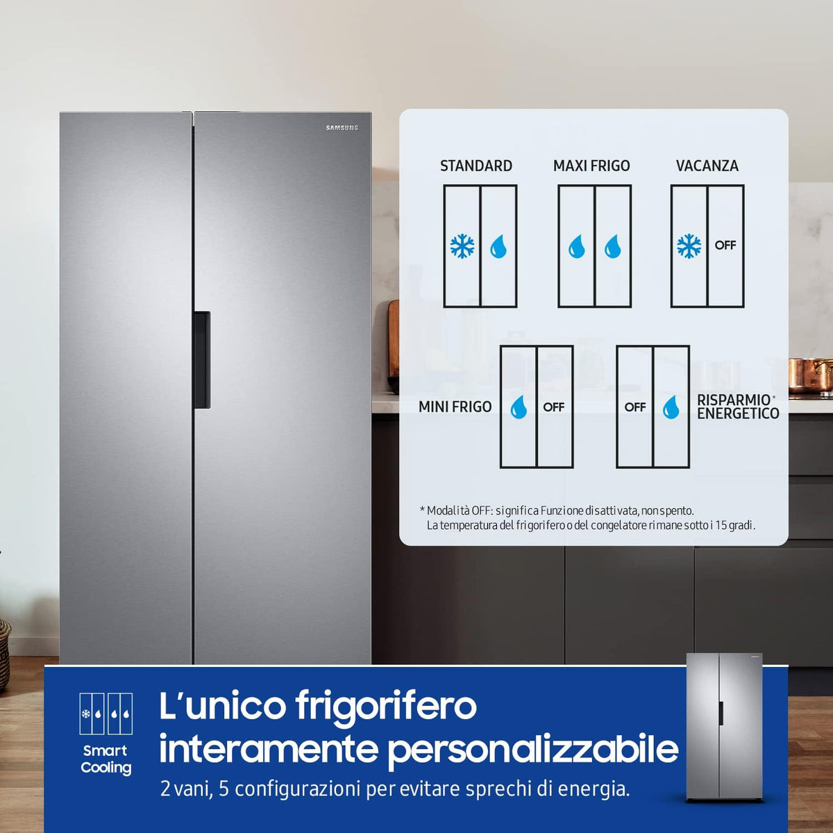 Samsung RS66A8101SL/EF Frigorífico Side by Side - Frigorífico 409L, Congelador 243L, 358 kWh/Año