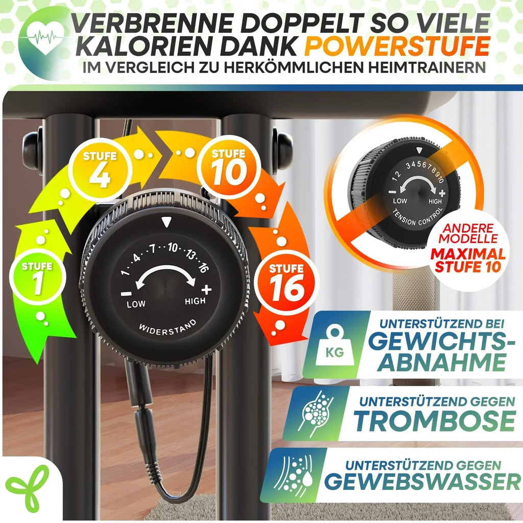 Bicicleta estática plegable Tretmann Home con resistencia magnética de 16 niveles, asiento acolchado y capacidad de carga de 150 kg