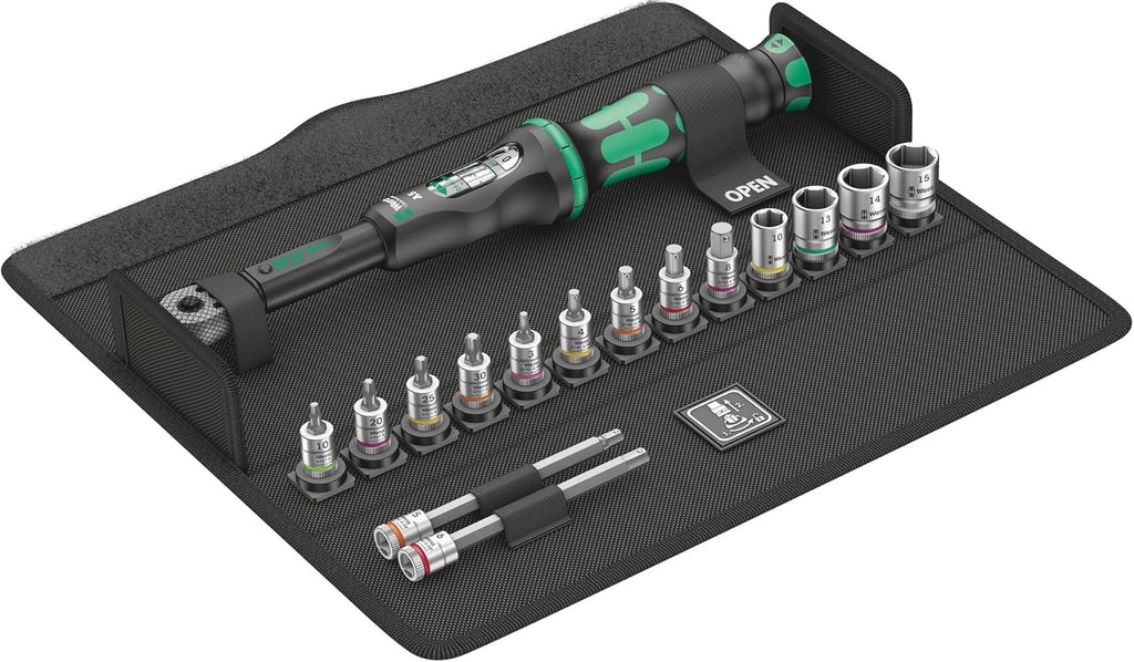 Wera 05004180001 Bicycle Set Torque 1, juego de llaves dinamométricas para bicicleta, 2,5-25 Nm, 16 piezas