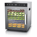 Deshidratador de alimentos de acero inoxidable Arendo, 10 rejillas de acero inoxidable, 800 W, 35-85 °C, 8400 cm², para fruta, carne, setas y mucho más.