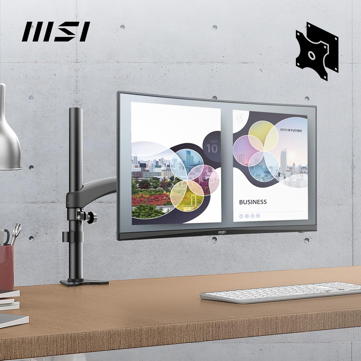 Monitor de oficina curvo MSI Pro MP2422C de 23.6" Full HD - Panel VA 1500R 1920 x 1080, 100Hz, Confort ocular, Altavoces integrados - HDMI 1.4b y VGA