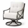 Sillón giratorio de aluminio con tapizado de poliéster en color beige
