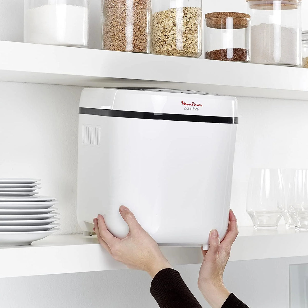 Moulinex Maszynka do pieczenia chleba z programami, tworzywo sztuczne, 31 x 29 x 29 cm jeden rozmiar biały