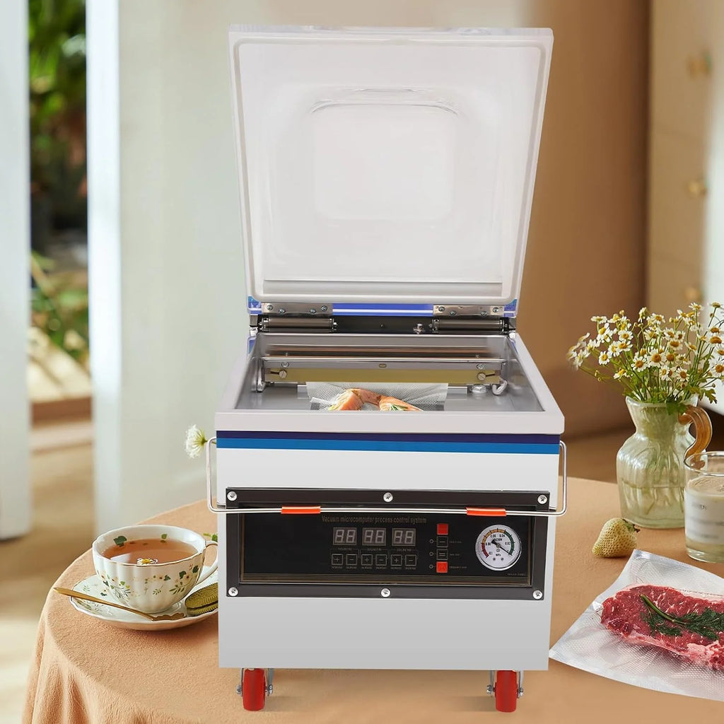 Pakowarka Próżniowa Komorowa, Automatyczna Pakowarka Próżniowa Komercyjna O Mocy 360 W Ze Stali Nierdzewnej, Długość Zgrzewania 32 Cm, Regulacja Czasu, Do Towar