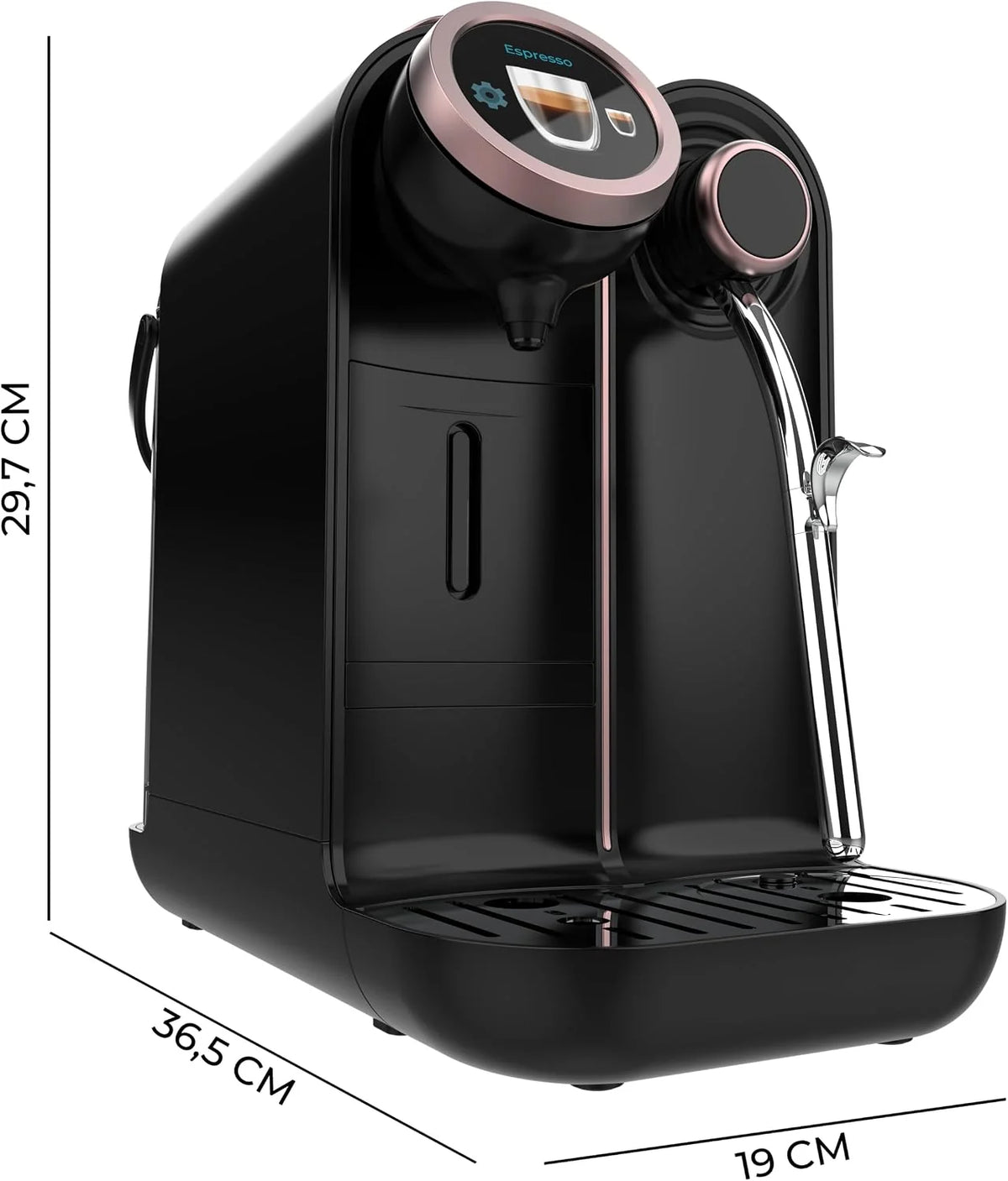 Cecotec Ekspres do kawy na kapsułki Power Caps Spin. 1400 W, 20 bar, kompatybilny z Nespresso, zbiornik na wodę 1,5 l, intuicyjny wyświetlacz, 7 napojów, automatyczne wyłączanie, czujnik temperatury
