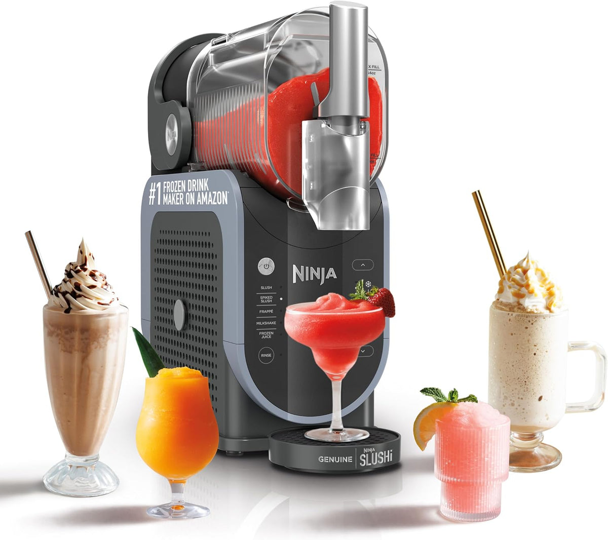 Ninja SLUSHi con tecnología RapidChill, máquina para granizados y bebidas congeladas de 88 oz, 5 programas preestablecidos, margaritas, frappés y más, detalles premium, color negro, FS301