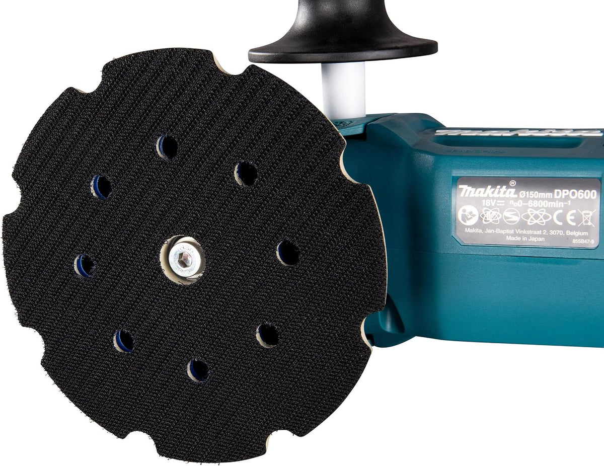 Pulidora excéntrica Makita DPO600TKX1, 1 batería más cargador en maletín de transporte, azul, 18 V / 5,0 Ah