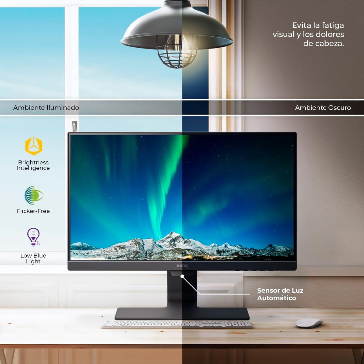Monitor BenQ GW3290QT (32 pulgadas, QHD, IPS, cargador USB-C, DP/HDMI, diseño ergonómico, micrófono con reducción de ruido) compatible con MacBook