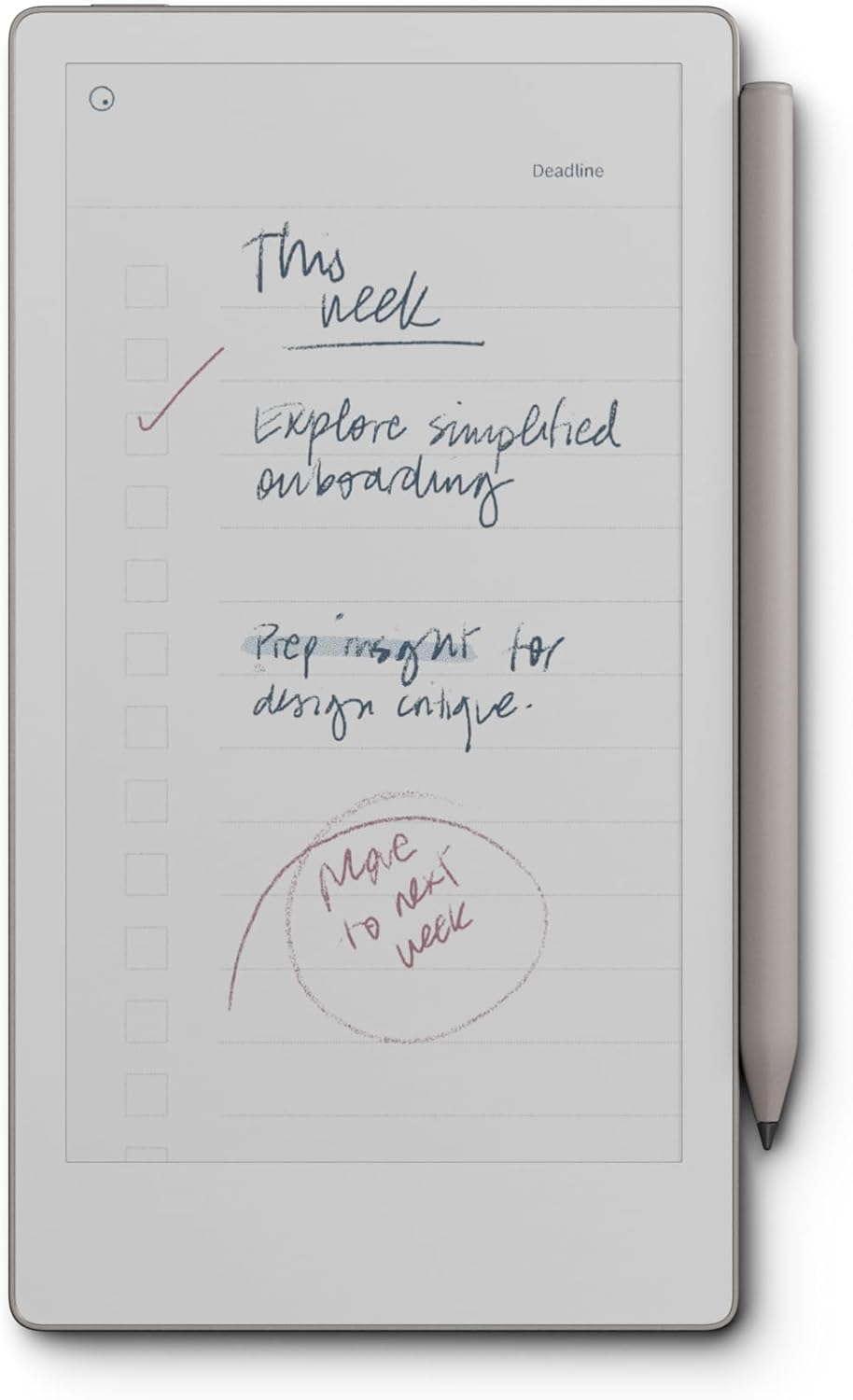 reMarkable Essential Pack Paper Pro Move, tableta de tinta electrónica - Pantalla a color de 11,8" + lápiz Marker Plus con goma integrada