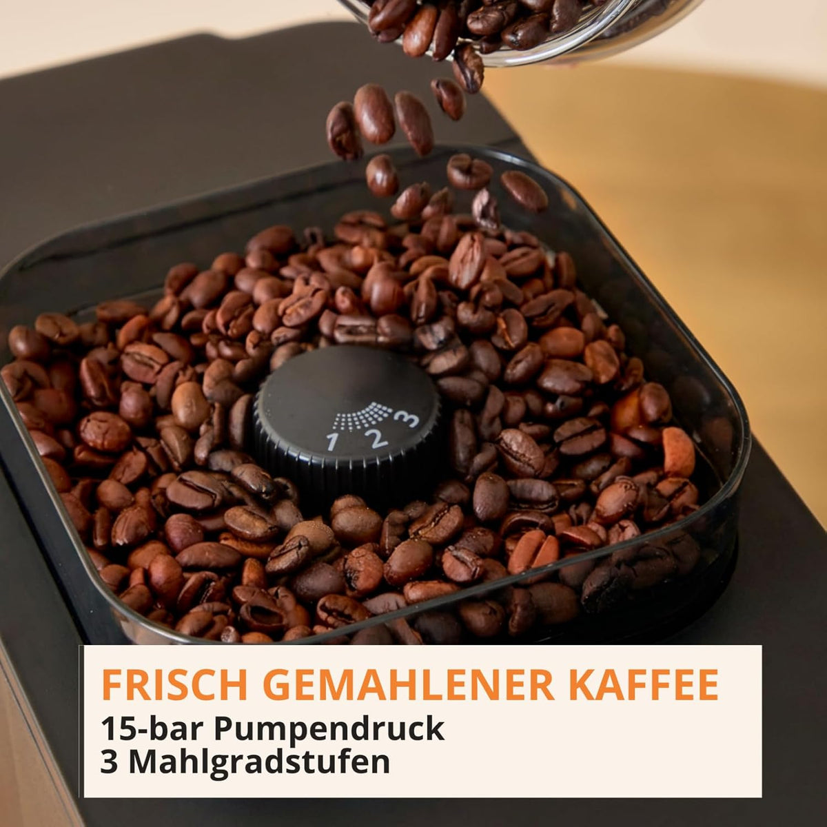 Cafetera superautomática Krups Coffee Crush Extra, molinillo de acero inoxidable para café recién molido, solo 15 cm de ancho, panel de control inteligente, también para café premolido, fácil limpieza, negro, SA4028E0