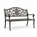 Banco de jardín de hierro fundido negro 126 cm