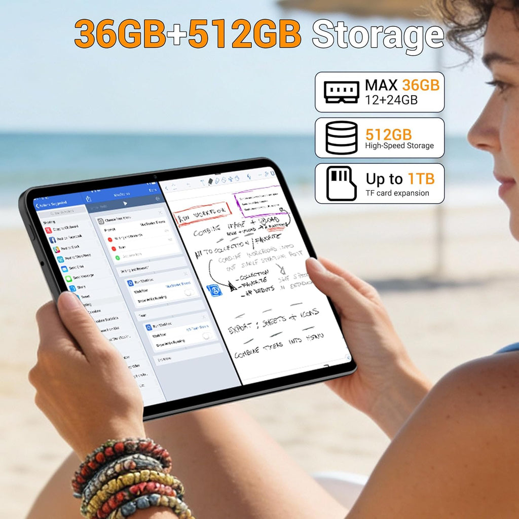 Tableta Android de 13,4 pulgadas, 16 GB RAM + 512 GB ROM/1 TB TF, tableta táctil, tableta gaming octa-core, 4G LTE SIM, 10000 mAh/13 MP/Gemini AI