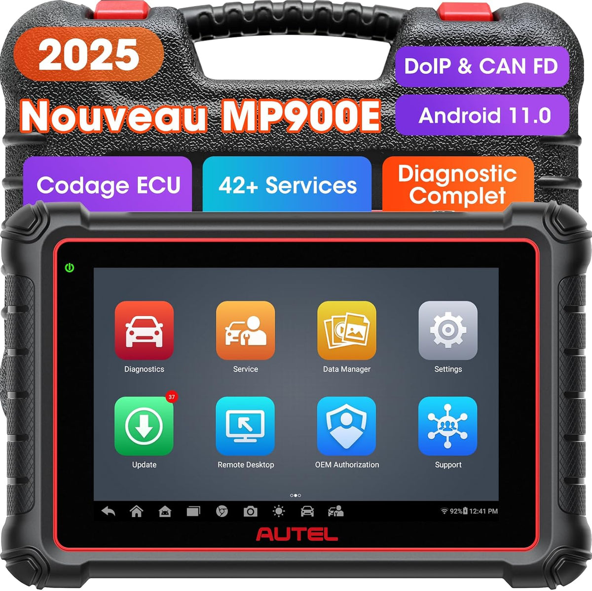Escáner Autel MaxiPRO MP900E, nuevo respecto al MP808S MP808BT Pro DS808S MS906BT con Can-FD DoIP, codificación avanzada de ECU como MK906 Pro MS906 Pro, control bidireccional, más de 40 servicios, Android 11, FCA SGW