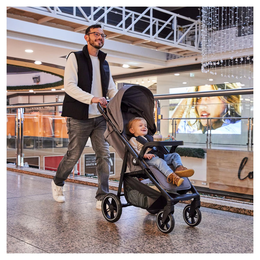 Silla de paseo hauck con bandeja para aperitivos y portavasos, Shop N Care Grey