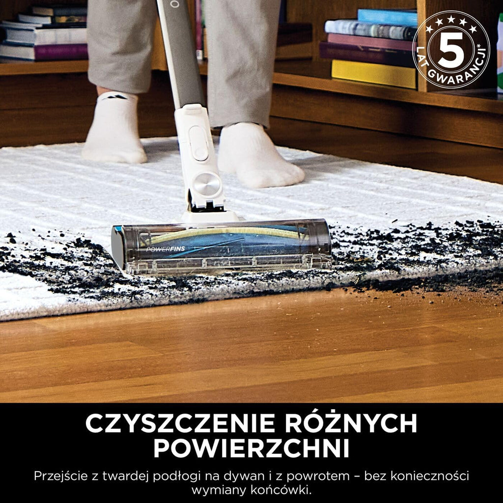 Shark PowerPro Odkurzacz bezprzewodowy, FloorDetect, Anti-Hair Wrap, Anti-Allergen Complete Seal, lekki, elastyczny, tryb ręczny, czas pracy 50 min, pojemnik na kurz XL, metaliczny (java), IZ380EUT