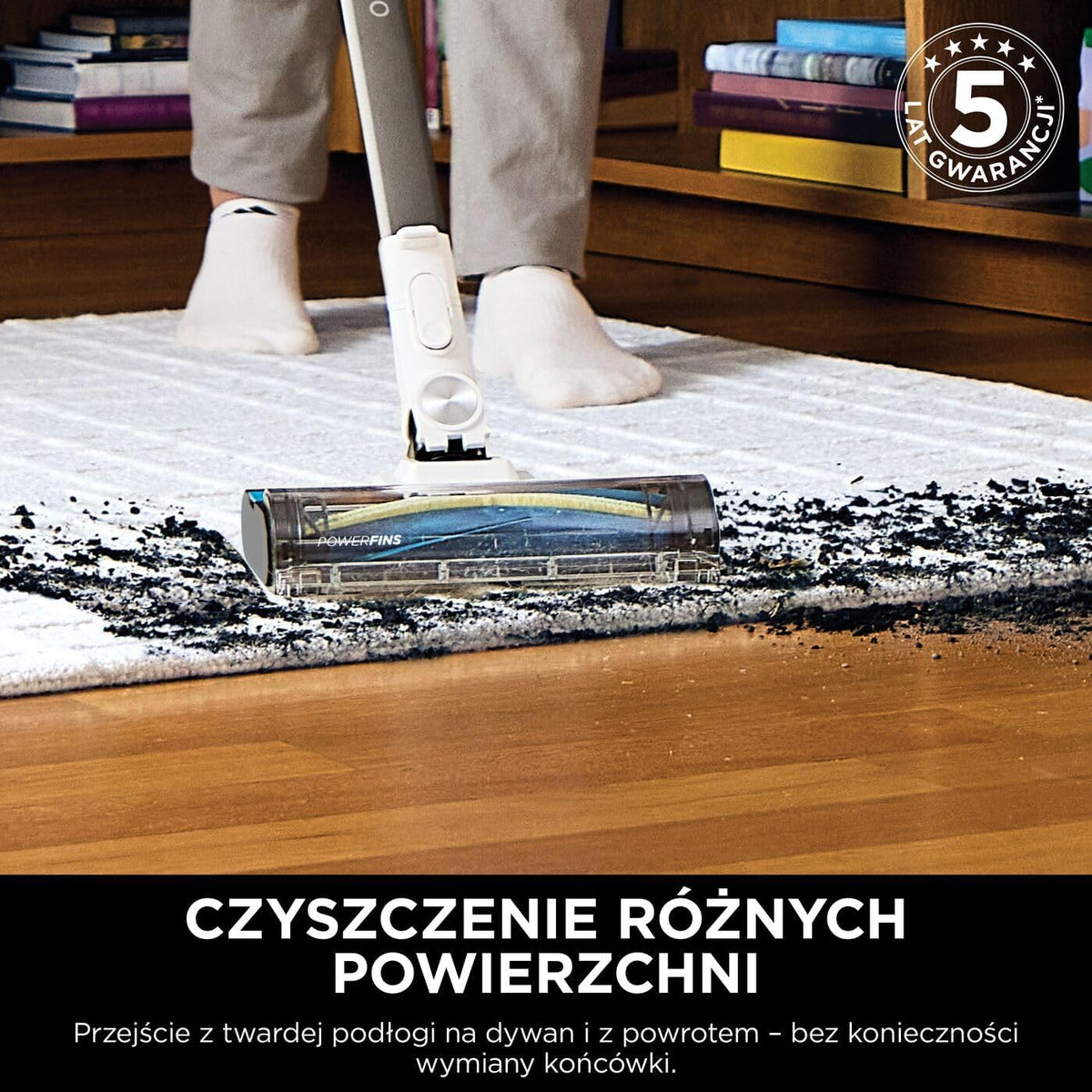 Shark PowerPro Odkurzacz bezprzewodowy, FloorDetect, Anti-Hair Wrap, Anti-Allergen Complete Seal, lekki, elastyczny, tryb ręczny, czas pracy 50 min, pojemnik na kurz XL, metaliczny (java), IZ380EUT