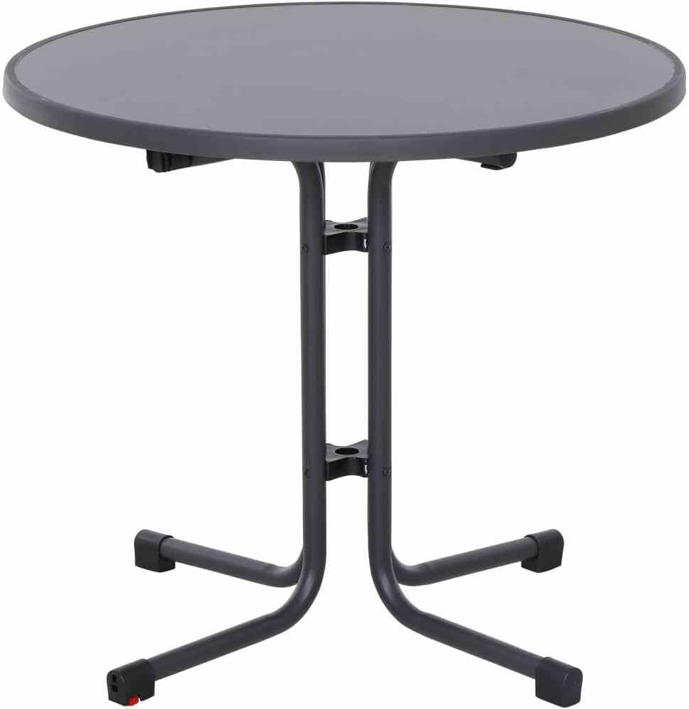 Mesa plegable Paco Ø 80 cm antracita mate acero/melamina
