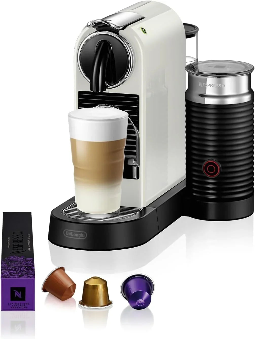 DeLonghi Nespresso Citiz EN267.WAE Cafetera de cápsulas, sistema de extracción especial, 1710 W, 1 L, plástico, Blanco