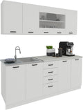 Cocina lineal Riga, blanco, L 200 cm