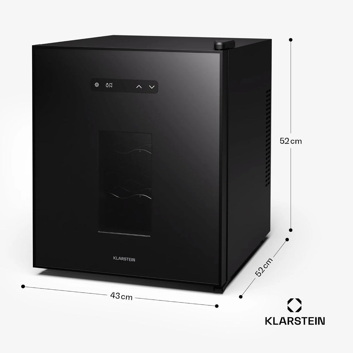 Klarstein Freistehender Weinkühlschrank, 1 Zonen Getränkekühlschrank Klein, Kleiner Weinschrank, Wein-Kühlschrank mit Glastür, Leiser Flaschenkühlschrank für Wein & Bier, 5-22°C, 16 Flaschen