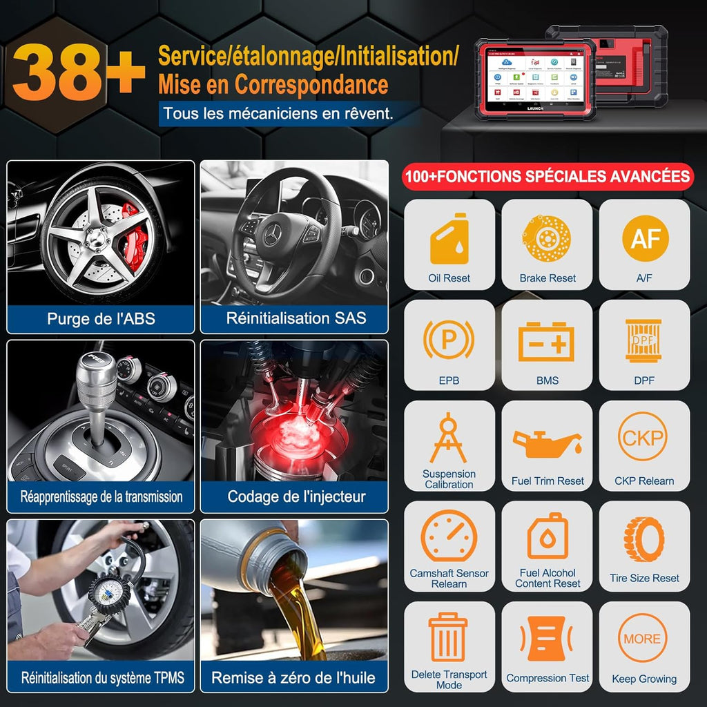 LAUNCH X431 Pro Elite Maletín de diagnóstico OBD2 para coche, bidireccional, codificación en línea de ECU, diagnóstico completo del sistema, más de 38 servicios de reinicio, CANFD DOIP, FCA, 2 años de actualización