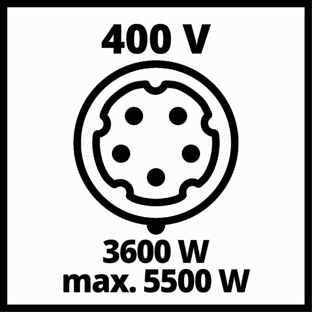 Generador eléctrico (gasolina) Einhell TC-PG 55/E5 (potencia máxima de 5500 W, potencia continua máx. de 5000 W, depósito de 25 l, motor de 4 tiempos, 2x 230 V, 1x 400 V, protección contra bajo nivel de aceite)