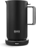 Hervidor de agua de acero inoxidable Aarke negro mate: hervidor eléctrico de 1,2 L, múltiples ajustes de temperatura, base giratoria de 360°, ebullición silenciosa, boquilla antigoteo