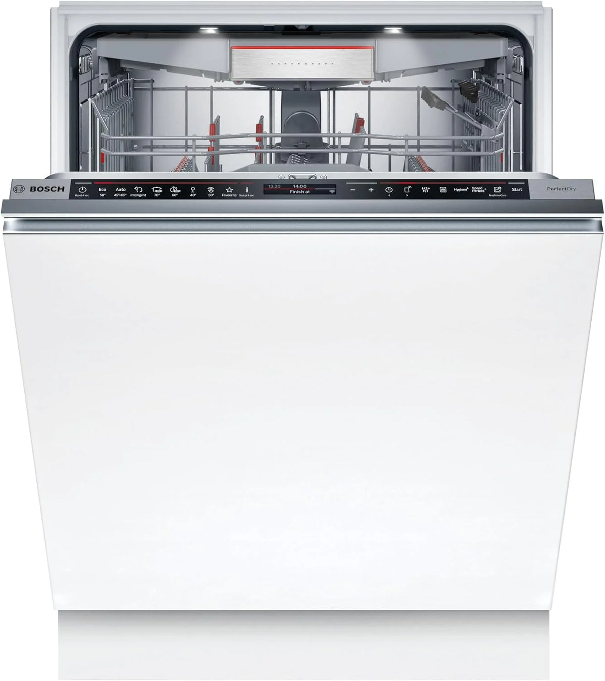 Bosch SBD8TCX04E, seria 8, inteligentna zmywarka XXL, w pełni zintegrowana, 60 cm, szuflada na sztućce, możliwość mycia w zmywarce, wyprodukowano w Niemczech, suszenie zeolitu, silne czyszczenie
