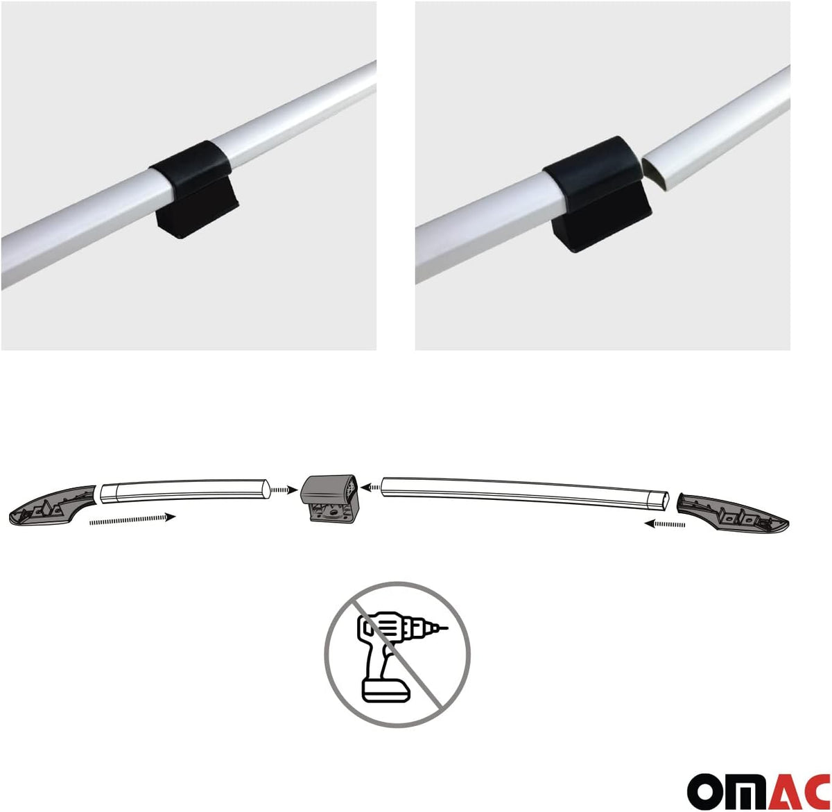 Barras de techo longitudinales para Mercedes Vito W639 W447 2003 a 2023 Distancia entre ejes media L2, rieles de techo longitudinales para coche, gris, capacidad de carga 75 kg