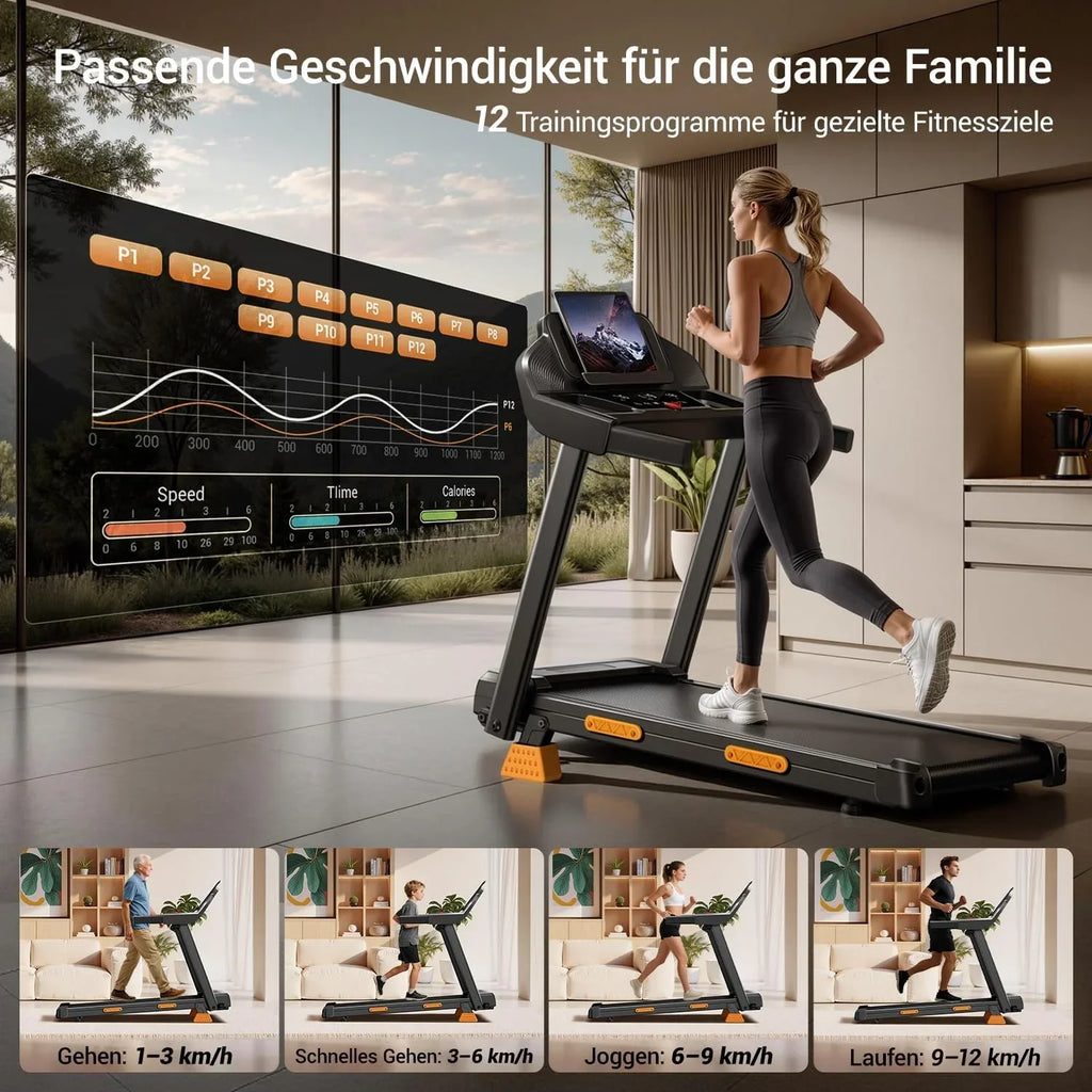 Cinta de correr plegable para casa SF20 con inclinación del 15%, velocidad de 12 km/h, motor de 3,0 CV, pantalla LED y capacidad de carga de 160 kg