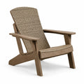 Silla Adirondack de Polywood con respaldo de mimbre marrón