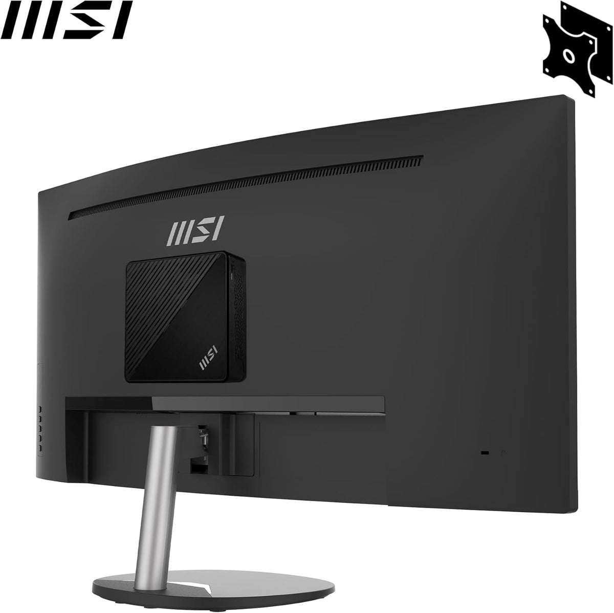 Monitor de oficina curvo MSI Pro MP341CQ de 34" UWQHD - Panel VA 1500R, 3440x1440, 100Hz, Confort ocular, sRGB 116%, HDR Ready, Altavoces integrados, Inclinación ajustable - HDMI, DisplayPort