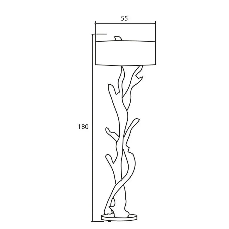 Lámpara de pie de madera de teca BLUMA | Altura 180 cm | incluye pantalla